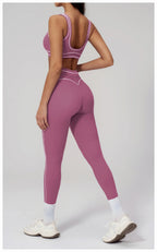 Knit Construction Sleeveless True-To-Size Fit Two-Piece Yoga Set