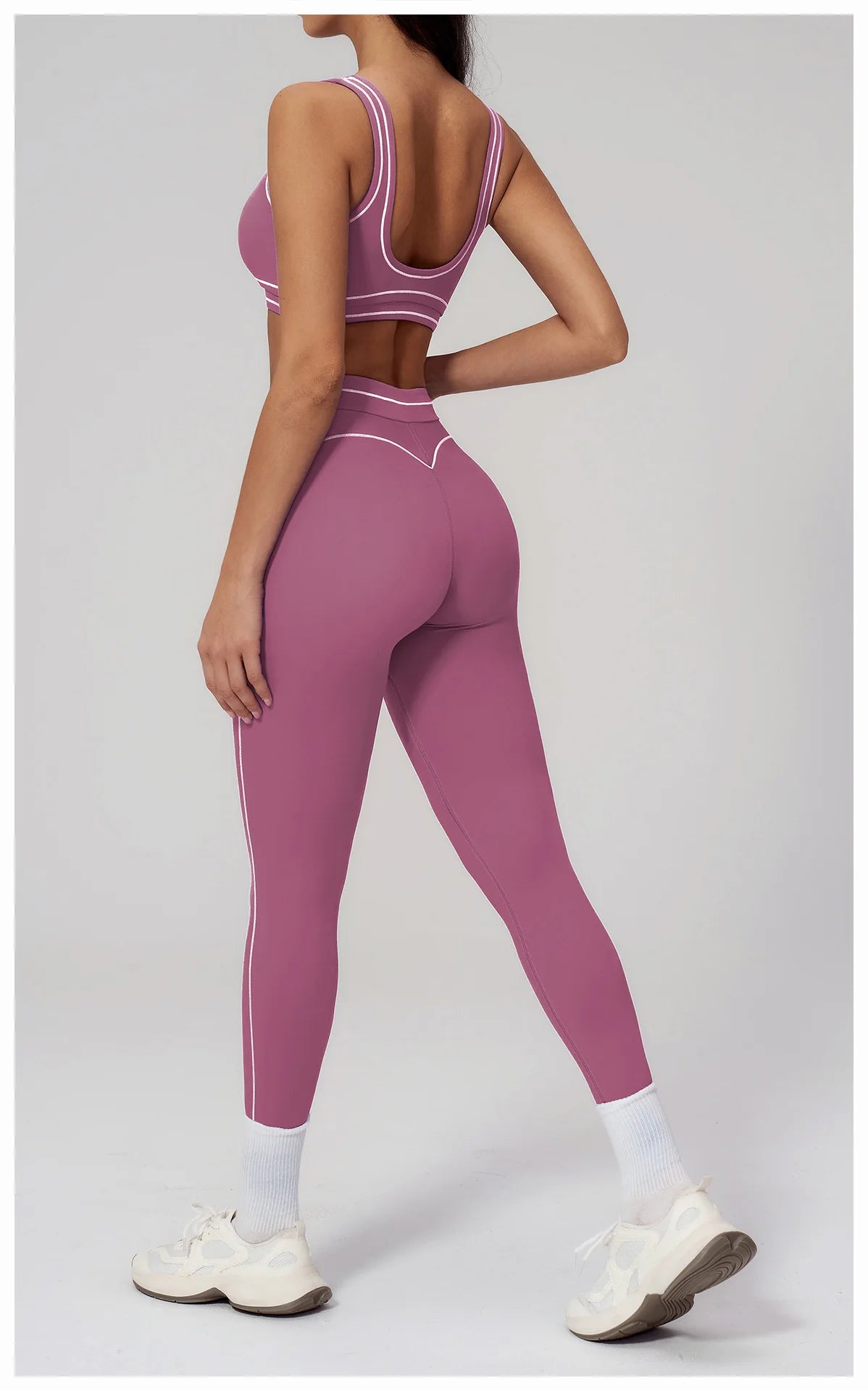 Knit Construction Sleeveless True-To-Size Fit Two-Piece Yoga Set