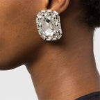 Crystal Square Clip Earrings