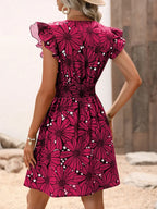 Women's V-Neck Petal Dress