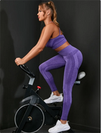 Nylon Geometric Print Sleeveless Two-Piece Yoga Set