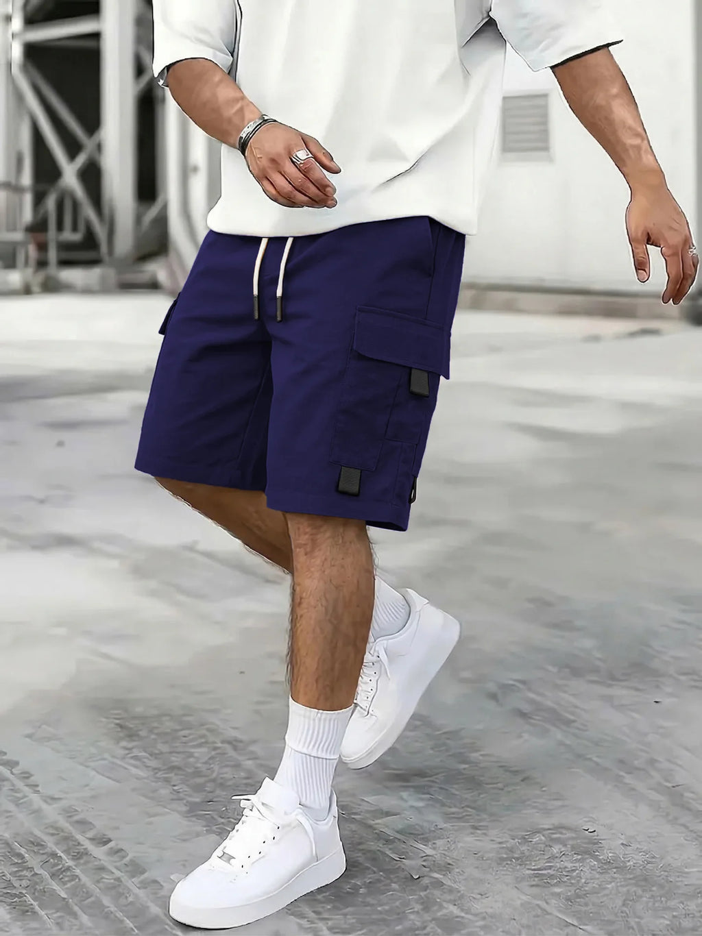 Flap Cargo Drawstring Shorts