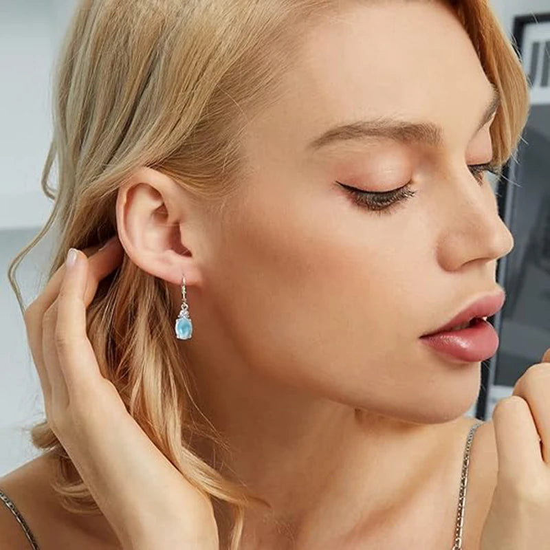 Larimar Silver Drop Earrings
