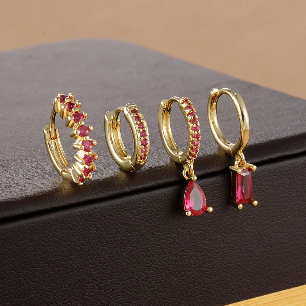 Zircon Water Drop Hoops