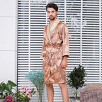 Summer Satin Shorts Robe Bathrobe