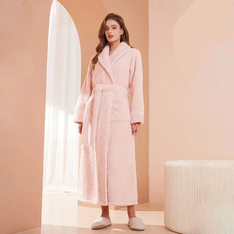 2025 Autumn & Winter Thick Flannel Bathrobe