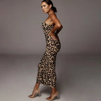 Leopard Print V-Neck Dress