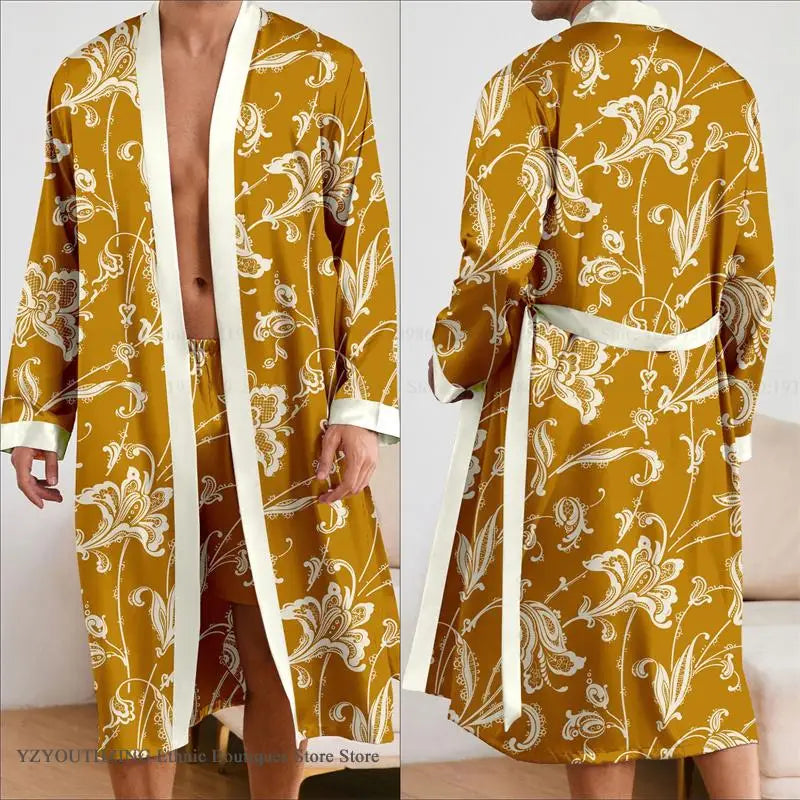 Leopard Robe 2Pcs Pajamas Bathrobe