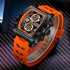 LIGE Square Chronograph Silicone Watch