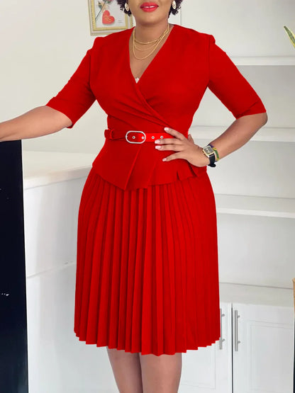 Plus Size Pleated Dress