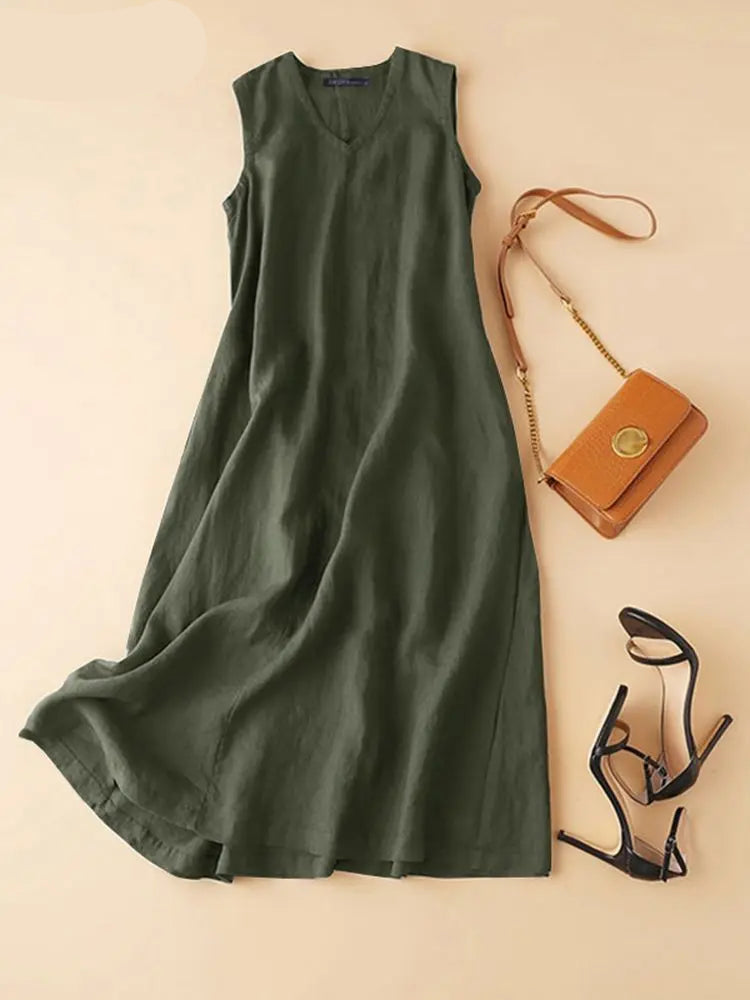 Summer Sleeveless V-Neck Dress