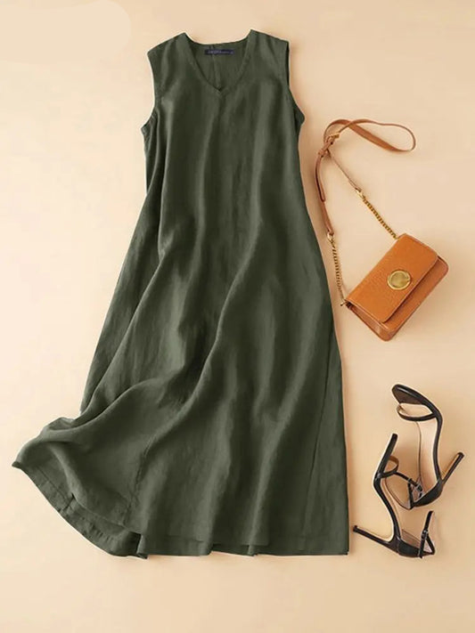 Summer Sleeveless V-Neck Dress