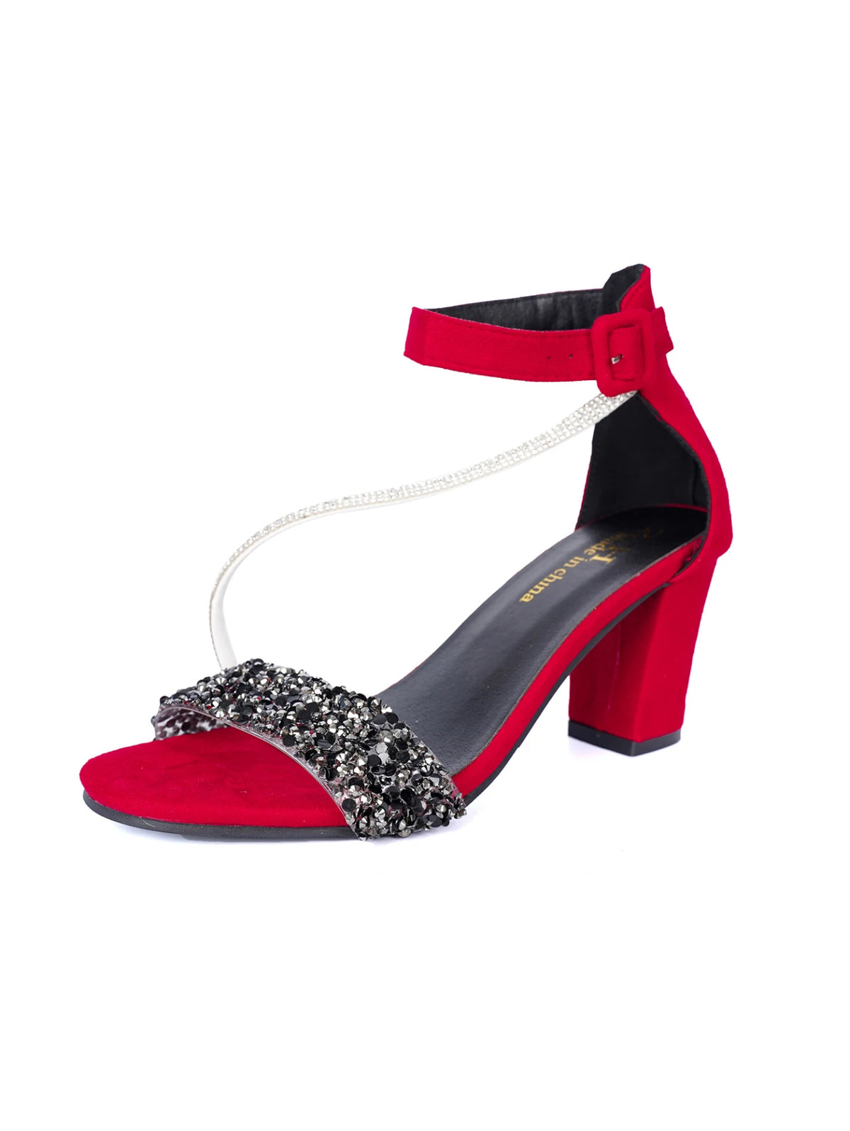 Faux Leather Block-Heel Sandals