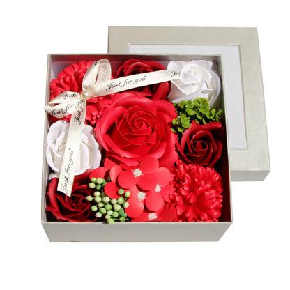 Square Soap Rose Flower Gift Box