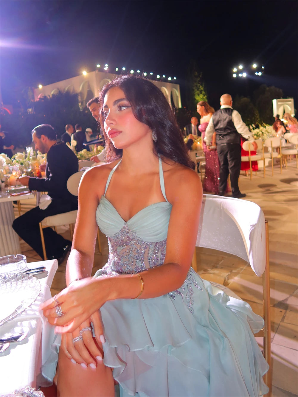Halter Lace Prom Dress
