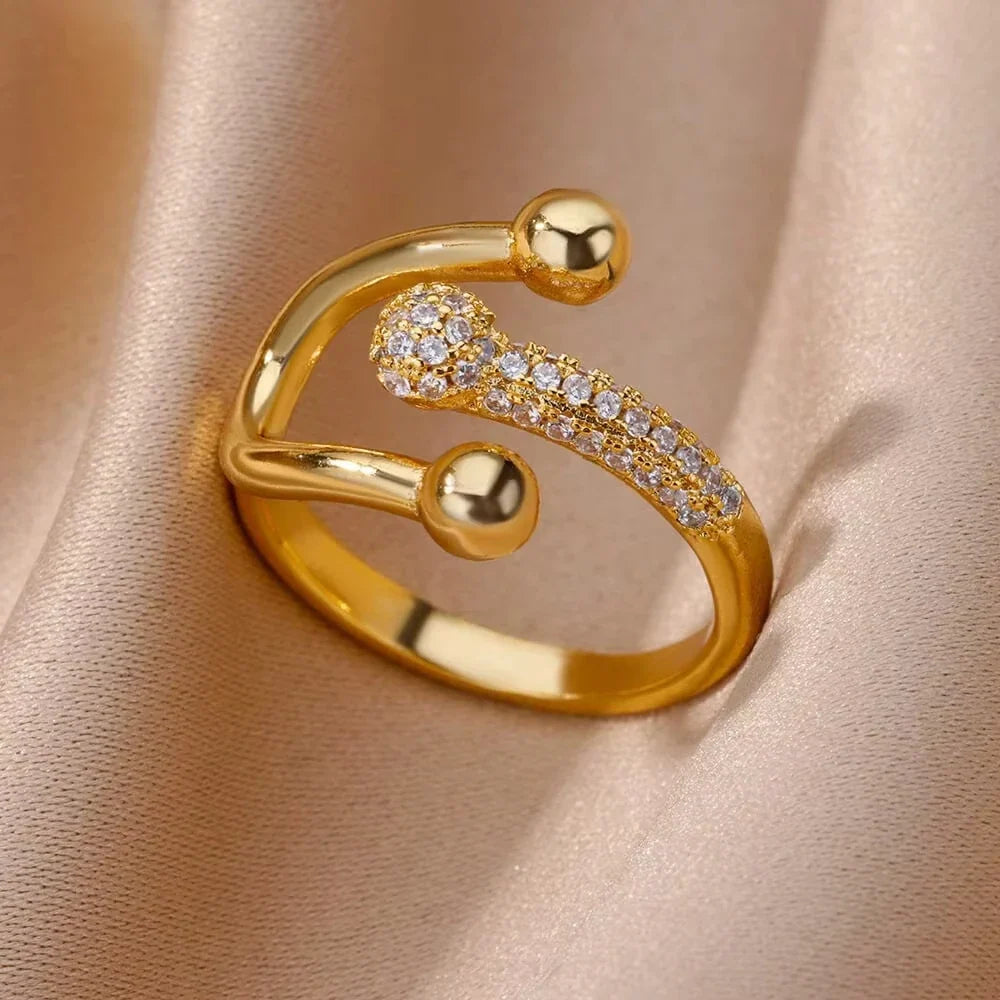 Gold Plated Crystal Ring