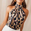 Broadcloth Solid Halter Neck True-To-Size Fit Top
