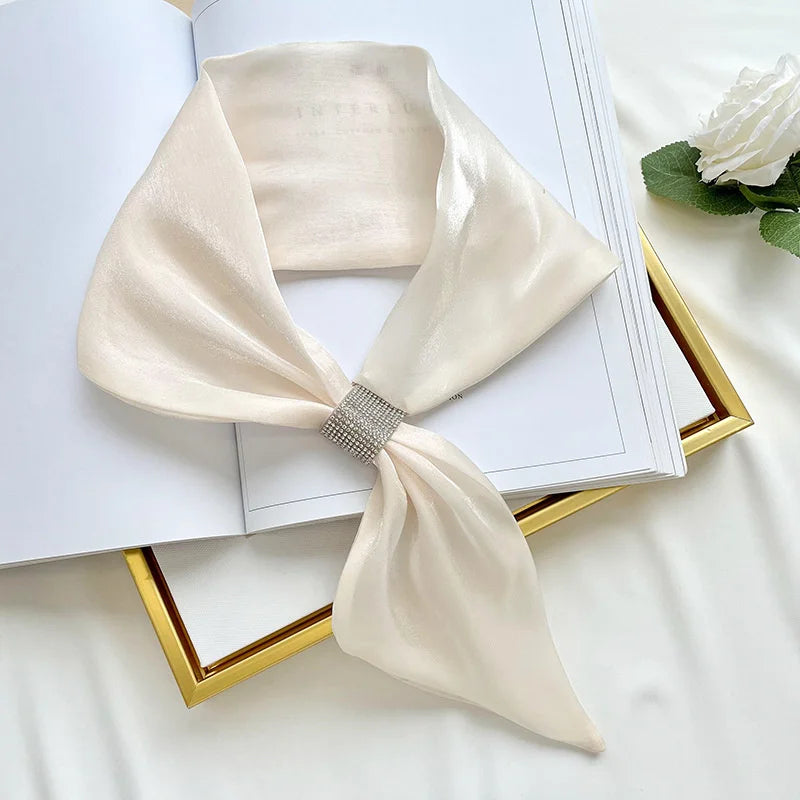 Small Silk Square Ear Scarf