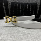 Thin leather fashion belt