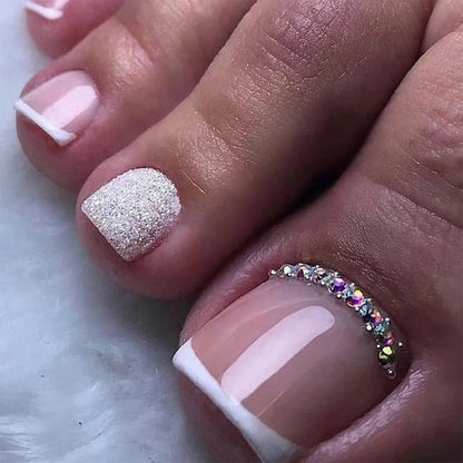 Full-Cover Nude Toe Nails