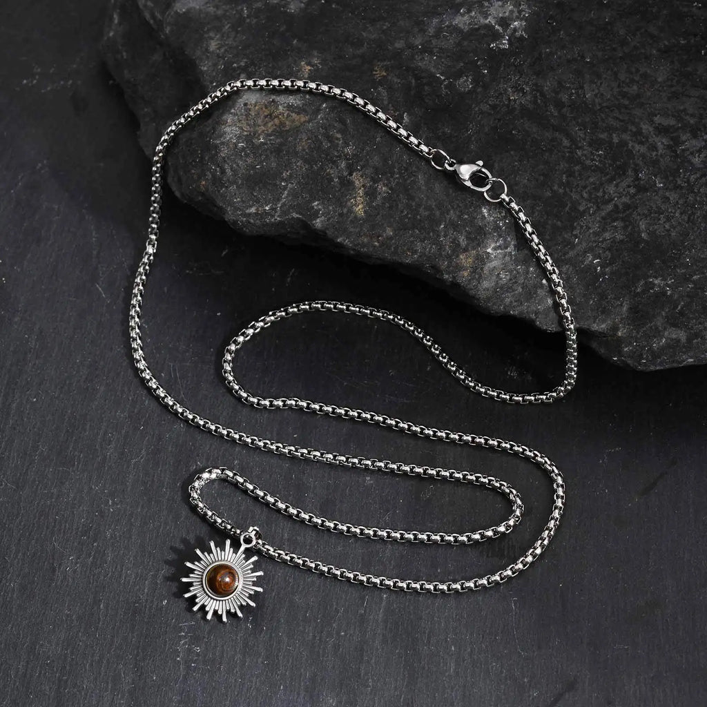 Vnox Sunflower Pendant Necklace