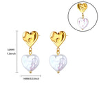 Hollow zircon heart earrings