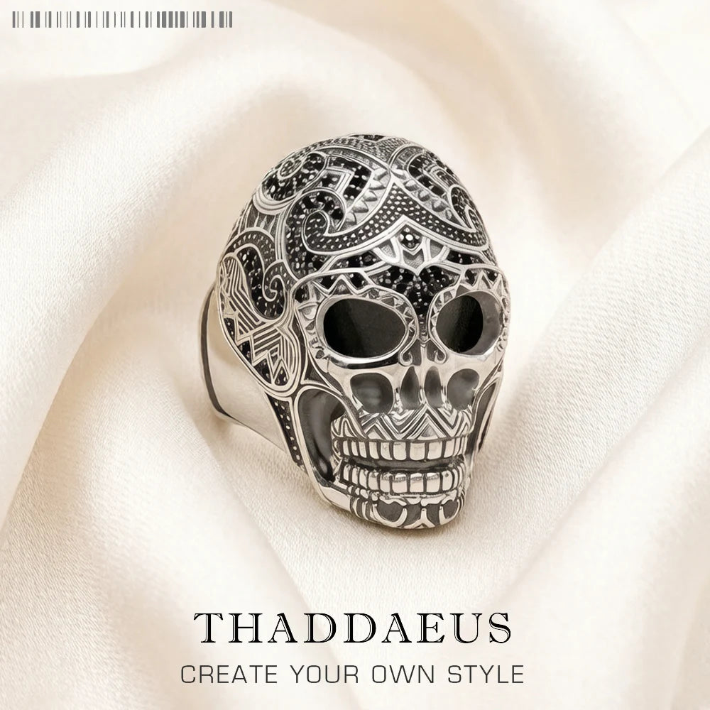 Maori Skull Silver Ring