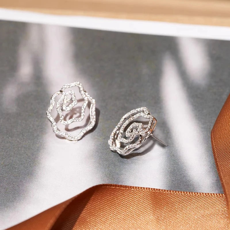 Geometric Zircon Stud Earrings