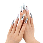 Gradient Wearing Fake Nails Long