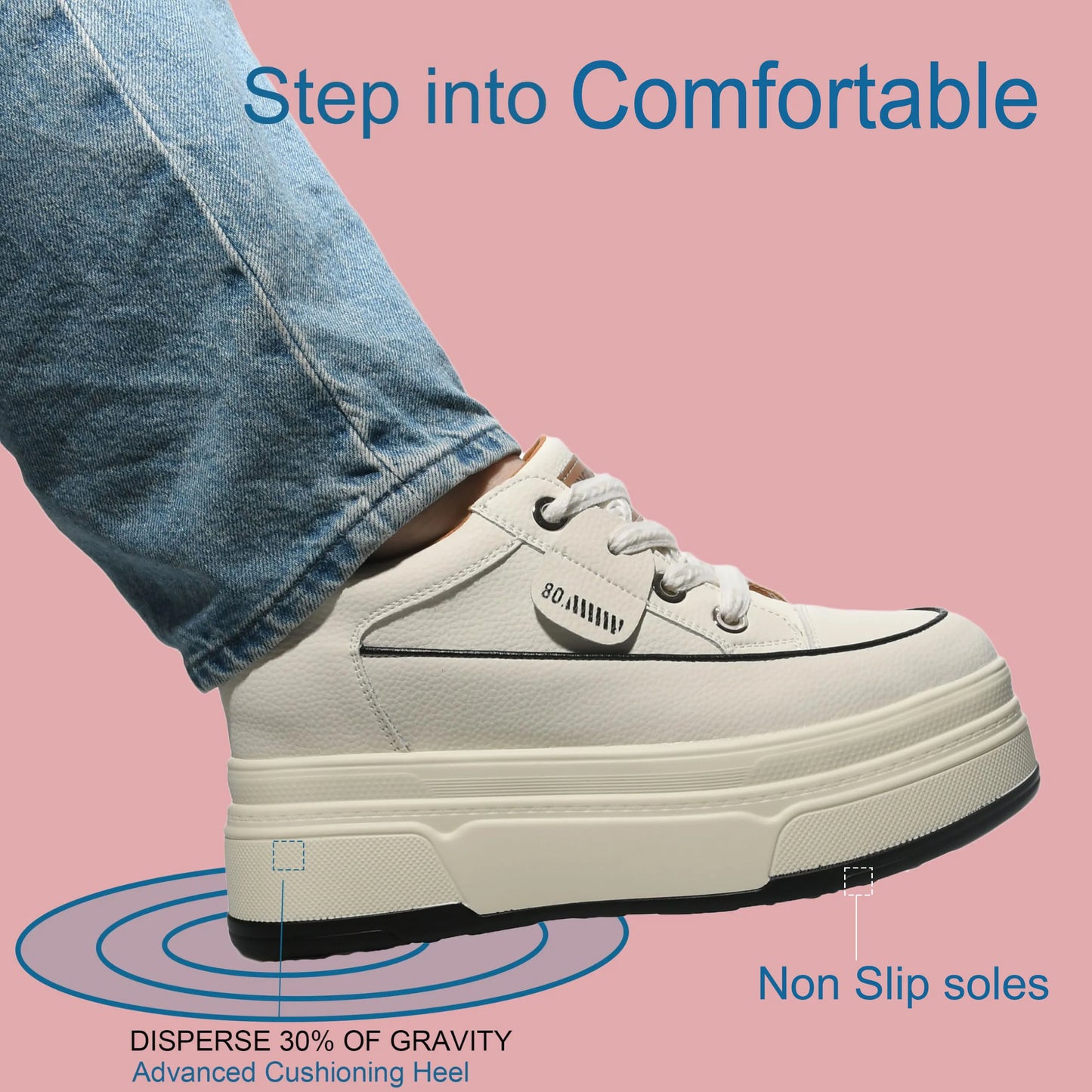 Fujin Women’s 9cm Platform Wedge Sneakers