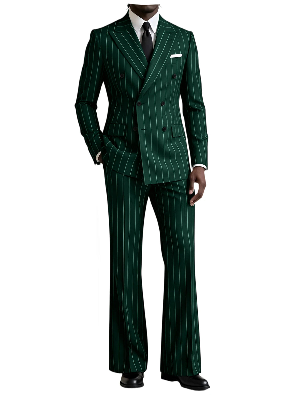Striped Flare-Pants Formal Tuxedo Set