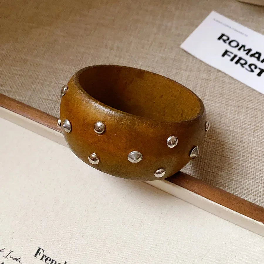 Vintage Wooden Round Bangle