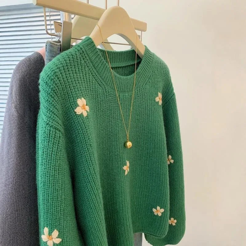 Loose Green Pullover Sweater