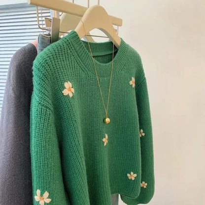 Loose Green Pullover Sweater