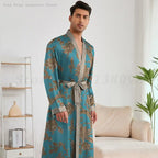 Print Flower Sleepwear Long Bathrobe