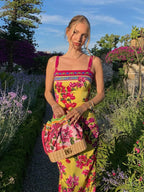 Floral Spaghetti-Strap Midi Dress