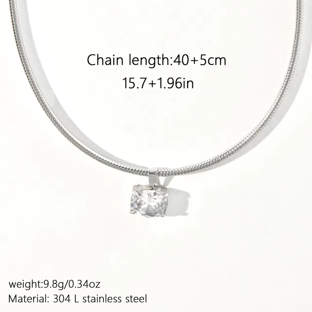Zircon Geometric Pendant Necklace