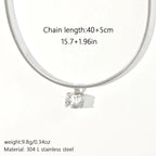 Zircon Geometric Pendant Necklace