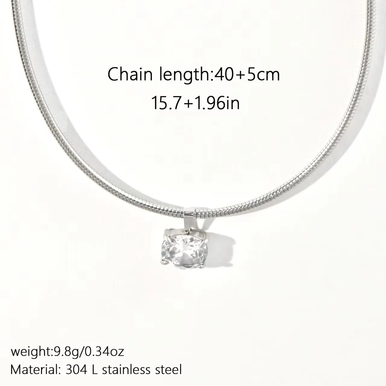 Zircon Geometric Pendant Necklace