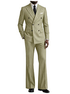 Striped Flare-Pants Formal Tuxedo Set