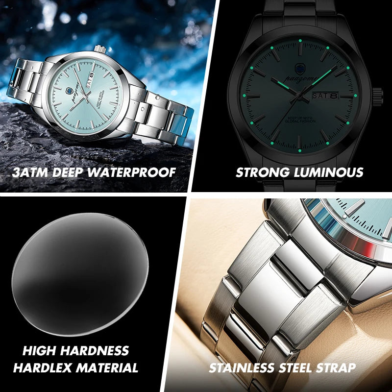 PAAZOMU Business Steel Quartz Watch
