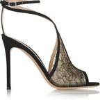 Elegant Microfiber High Heel Sandals