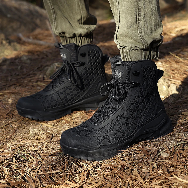 Orange Leather Motorcycle Combat Boots