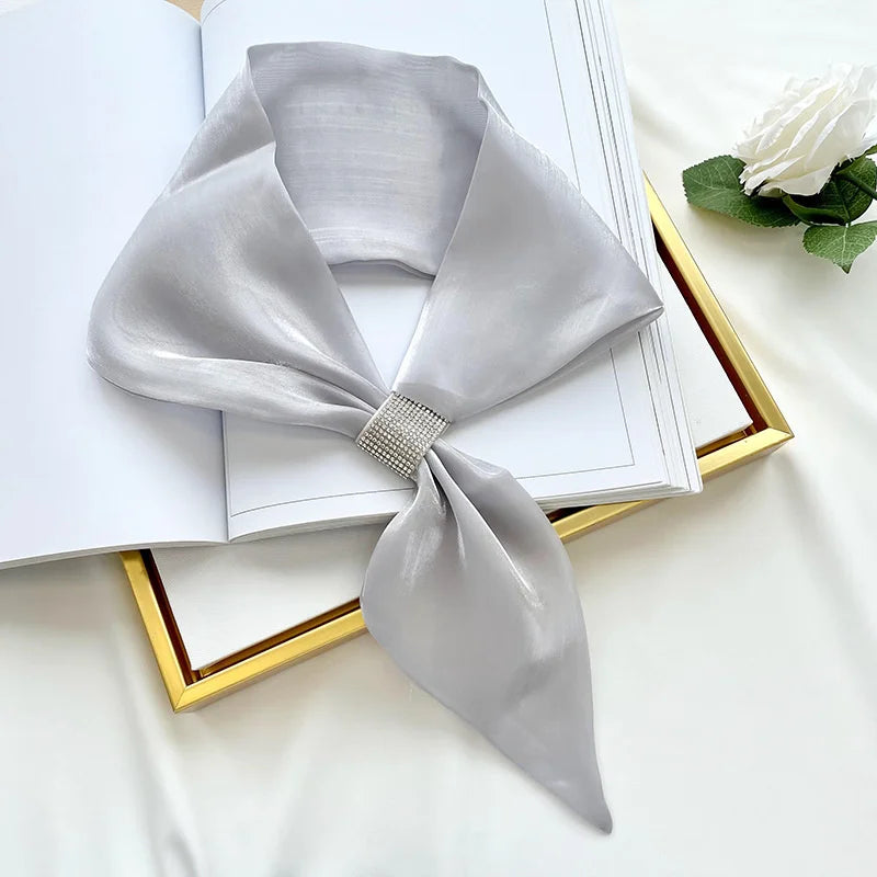 Small Silk Square Ear Scarf