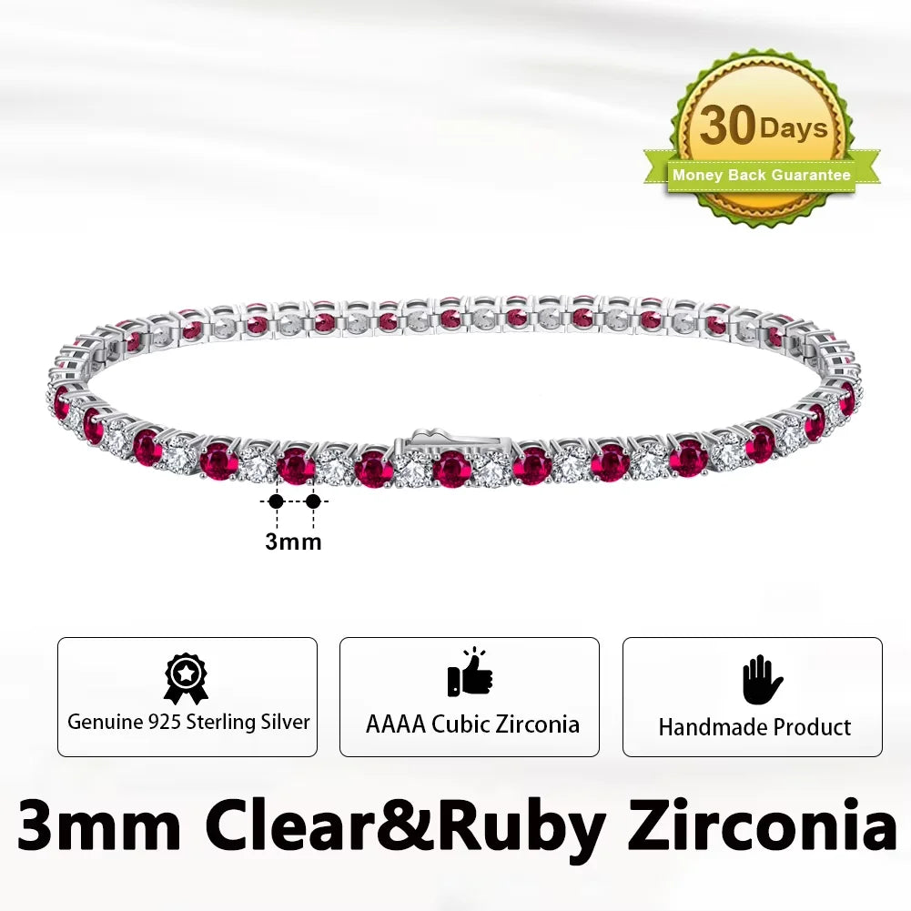 Sterling Silver Tennis Chain Bracelet