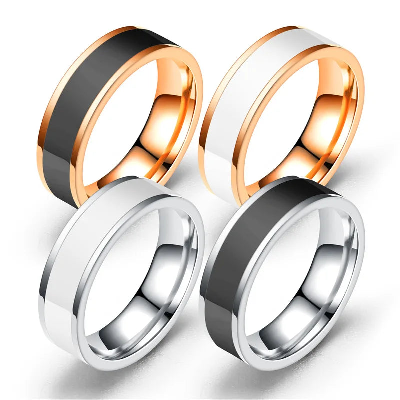 White Black Charm Ring