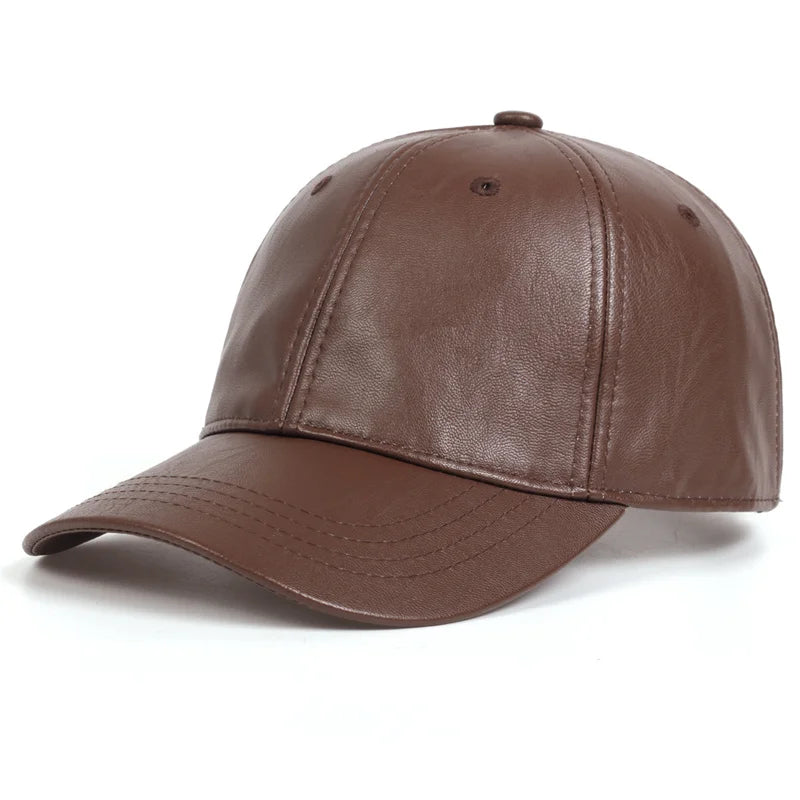 Unisex PU Leather Baseball Cap