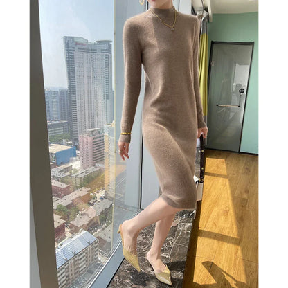 Pure Wool Knit Sweater Dress