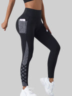 Contrast Geometric Print Yoga Leggings