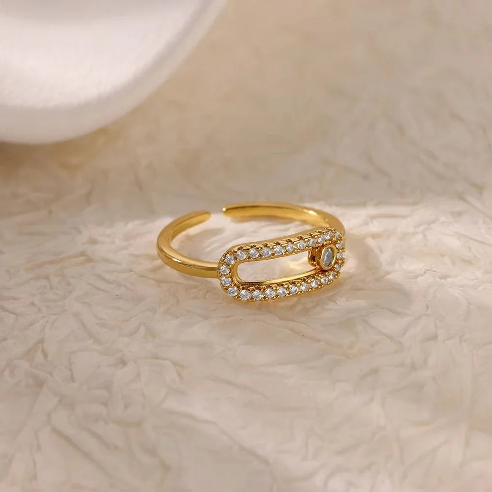 Gold Plated Crystal Ring